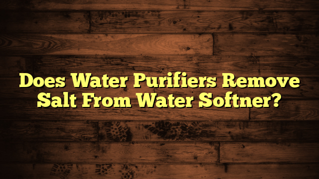 Does Water Purifiers Remove Salt From Water Softner?