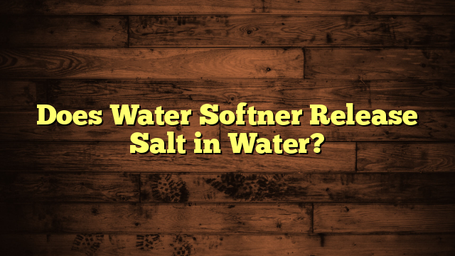 Does Water Softner Release Salt in Water?