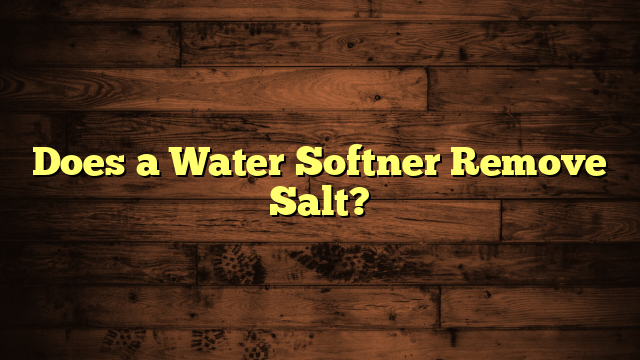 Does a Water Softner Remove Salt?