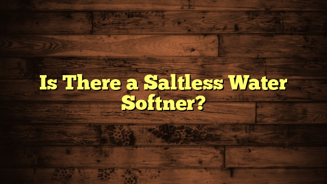 Is There a Saltless Water Softner?