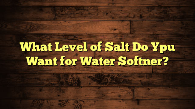 What Level of Salt Do Ypu Want for Water Softner?