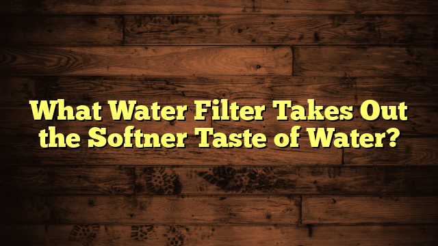 What Water Filter Takes Out the Softner Taste of Water?