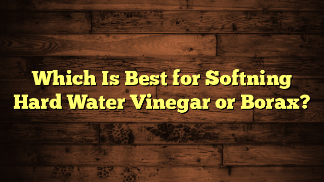 Which Is Best for Softning Hard Water Vinegar or Borax?