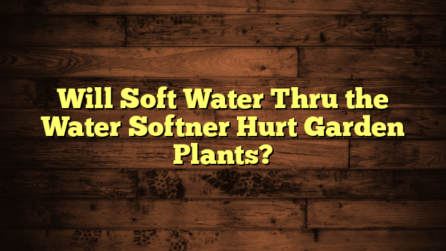 Will Soft Water Thru the Water Softner Hurt Garden Plants?