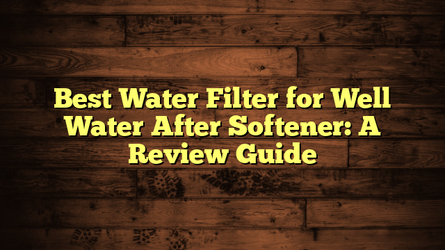 Best Water Filter for Well Water After Softener: A Review Guide