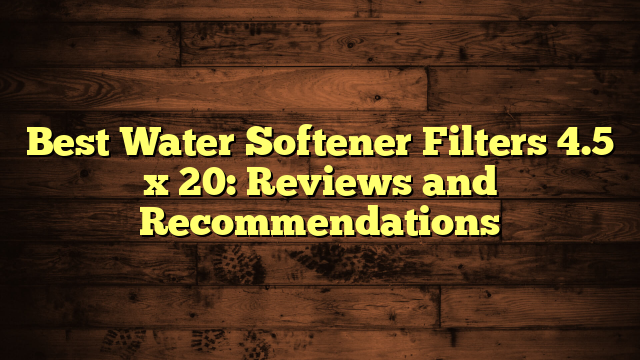 Best Water Softener Filters 4.5 x 20: Reviews and Recommendations