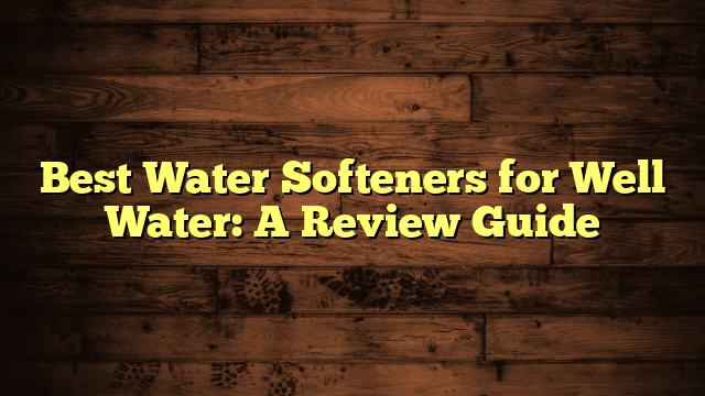 Best Water Softeners for Well Water: A Review Guide