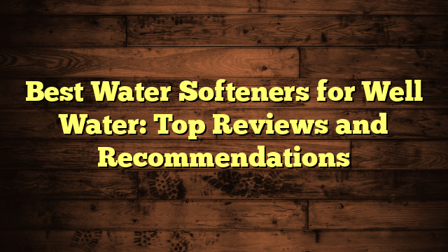 Best Water Softeners for Well Water: Top Reviews and Recommendations