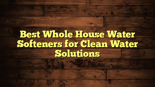 Best Whole House Water Softeners for Clean Water Solutions