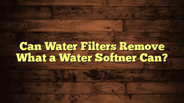 Can Water Filters Remove What a Water Softner Can?