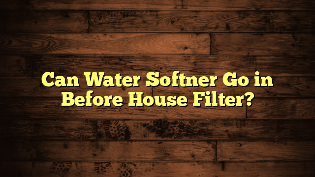 Can Water Softner Go in Before House Filter?
