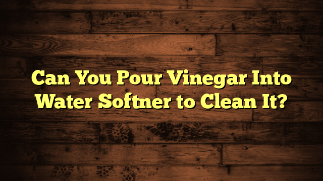 Can You Pour Vinegar Into Water Softner to Clean It?