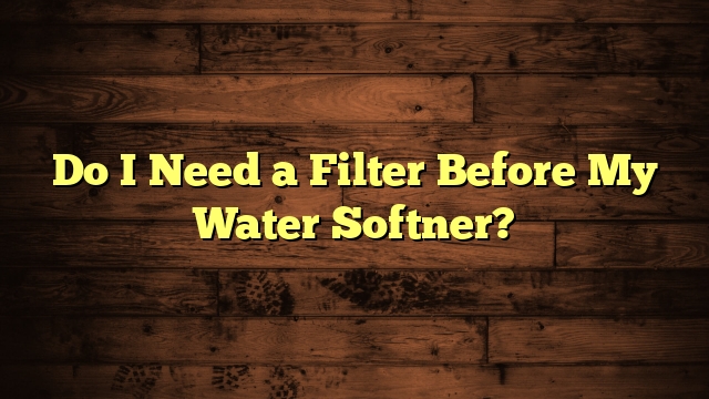 Do I Need a Filter Before My Water Softner?