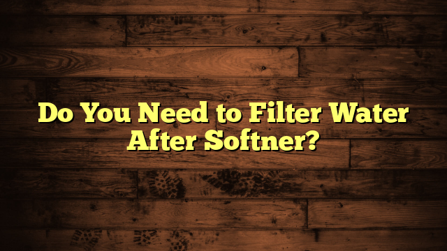 Do You Need to Filter Water After Softner?