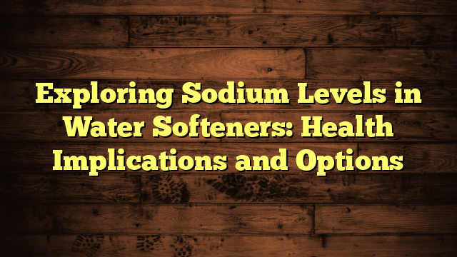 Exploring Sodium Levels in Water Softeners: Health Implications and Options