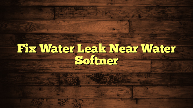 Fix Water Leak Near Water Softner