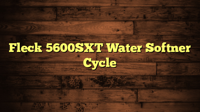 Fleck 5600SXT Water Softner Cycle