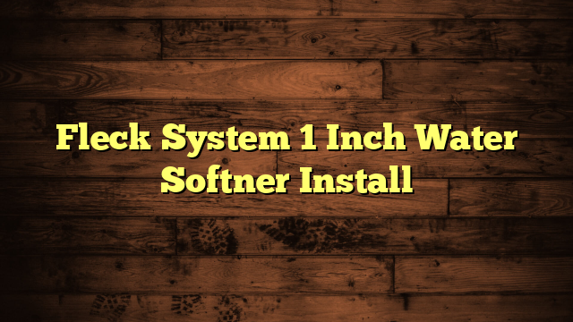 Fleck System 1 Inch Water Softner Install