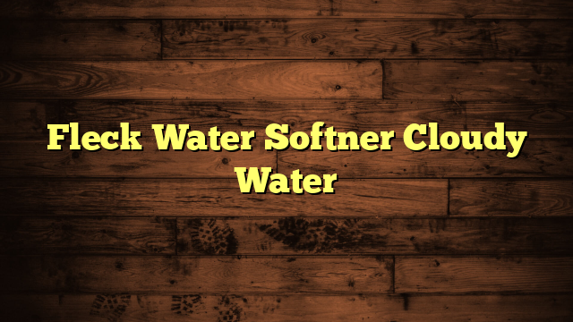 Fleck Water Softner Cloudy Water