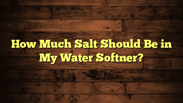 How Much Salt Should Be in My Water Softner?