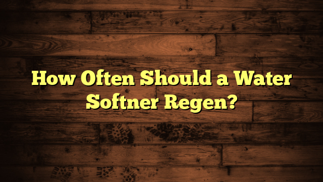 How Often Should a Water Softner Regen?