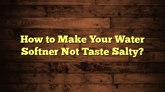 How to Make Your Water Softner Not Taste Salty?