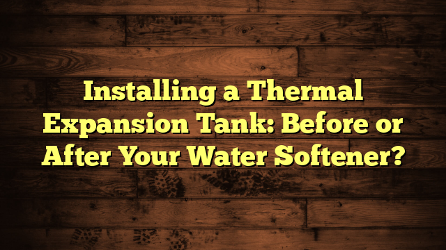 Installing a Thermal Expansion Tank: Before or After Your Water Softener?