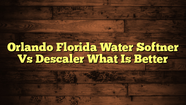 Orlando Florida Water Softner Vs Descaler What Is Better