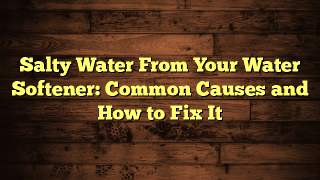 Salty Water From Your Water Softener: Common Causes and How to Fix It