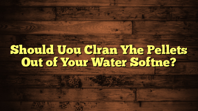 Should Uou Clran Yhe Pellets Out of Your Water Softne?