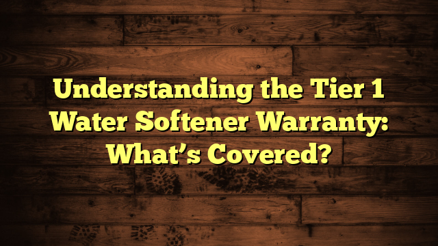 Understanding the Tier 1 Water Softener Warranty: What’s Covered?