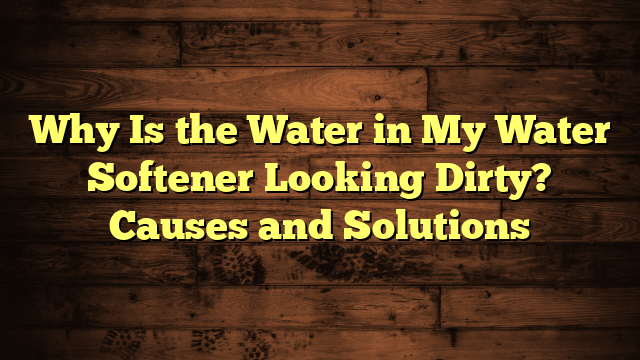 Why Is the Water in My Water Softener Looking Dirty? Causes and Solutions