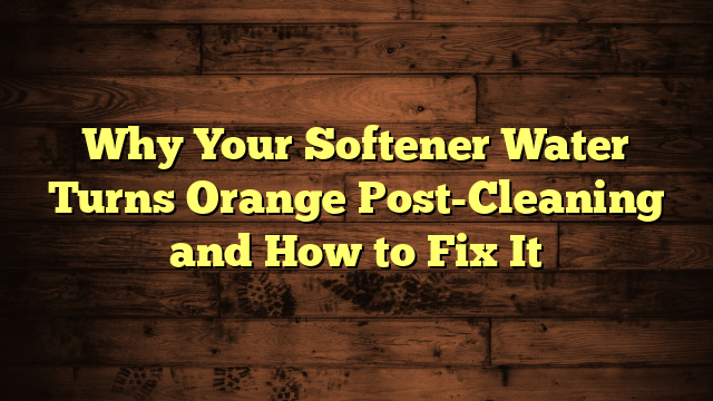 Why Your Softener Water Turns Orange Post-Cleaning and How to Fix It